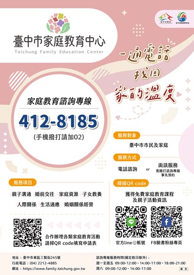 家庭教育諮詢專線服務