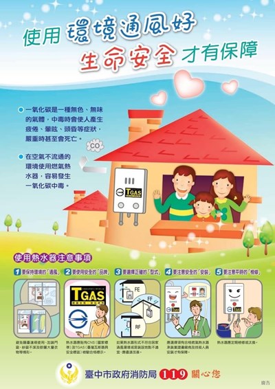 防範一氧化碳中毒宣導海報