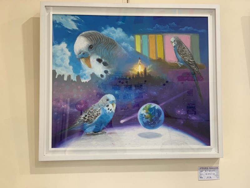 油畫〈緣－宇宙的誕生〉